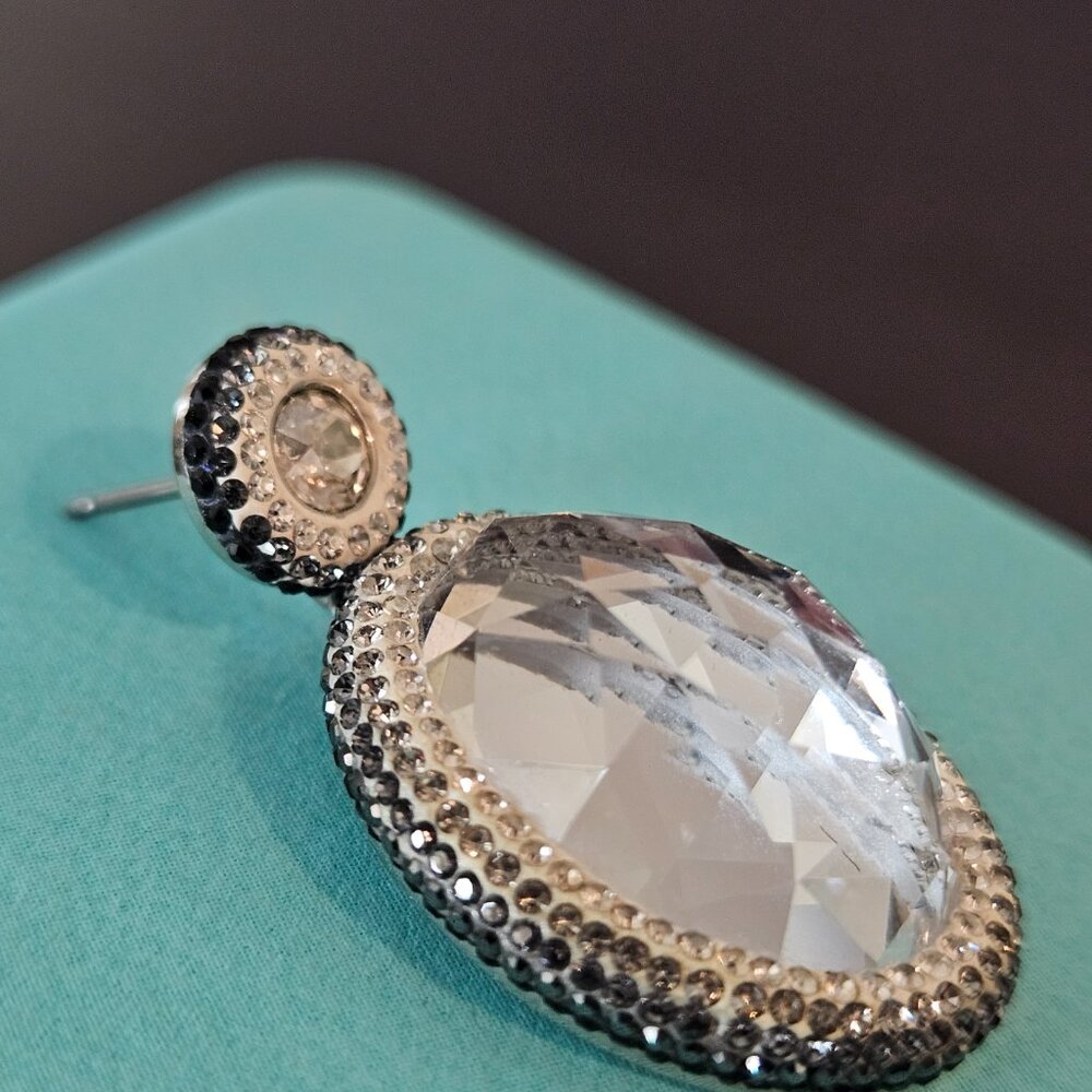 Swarovski Crystal Vita Oval Drop Pierced Earrings - Picture 2 of 7